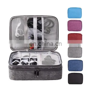 Fashion Cable Organizer Bag Digital Storage 3-layer Multi-Functional Travel Electronics Accessories Bag thumbnail-1