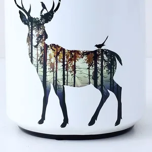 European Simple Style New Cylinder Deer Painting Ceramic Flower Vases Tableware Decoration With Crystal Lid For Home thumbnail-5
