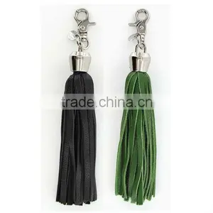 Leather Tassel Keychain With Hook for Bag thumbnail-1