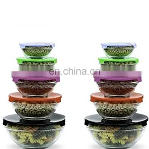 Best Quality Glass Bowl Set With Plastic Lids thumbnail-1