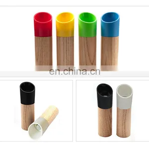 Factory Supply High Quality Commercial Small Ceramic Black Wood Salt Pepper Grinder thumbnail-2