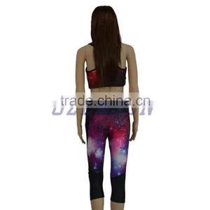 Red Adult Women Yoga Wear Yoga Pants & Yoga Tops With Built in Bra thumbnail-5
