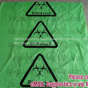 Biohazard Disposal Bags With Warning Label/Sterilization Indicator Lab Can Liners Labeling Biohazardous Trash Safely thumbnail-2