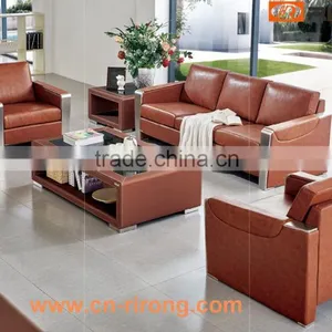 Italy Modern Design Genuine Stainless Steel Frame Office Sectional Sofa(3+1+1) thumbnail-1
