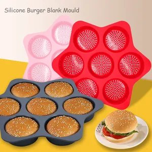 Kitchen Accessories Home and Kitchen Gadgets Silicone Baking Bread Mold Burger Bun Mold Baking Tools Silicone Hamburger Mold thumbnail-1