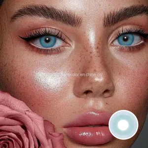 Original Wholesale Soft Colored Blend Eye Contacts Yearly Contact Lenses 14.20mm Cheap 2 Tone Color Contact Lens thumbnail-2