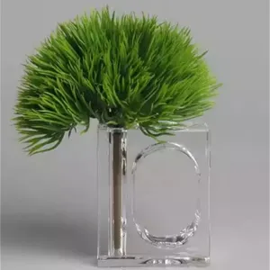 New Design Clear Acrylic Napkin Rings With Standing Bud Vase Flower Napkin Rings Holder For Wedding Table thumbnail-5