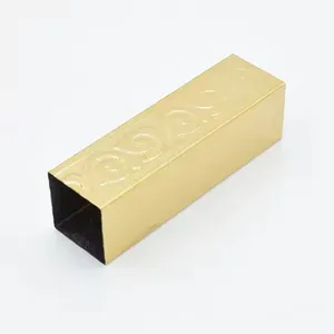Hot Selling Ss201 304 316 PVD Color Blue Mirror Gold Color Stainless Steel Rectangular Pipe SS Color Tube thumbnail-5