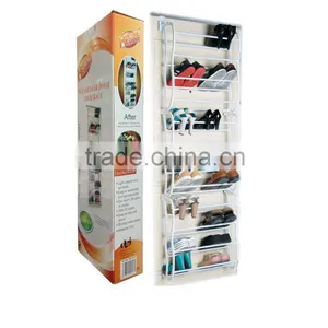 Hot Selling 36 Pairs Over the Door Plastic Shoe Rack thumbnail-1