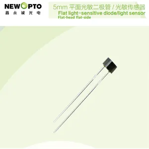 5mm Flat-head Flat-side Light Sensor, Phototransistor, Photodiode, 550nm 850nm for Light Control, Linear Dimming, Security Monitor,signal Tx Rx thumbnail-1