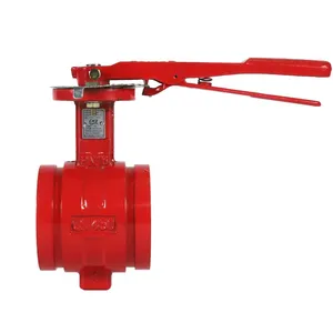 Cast Iron Grooved End Butterfly Valve for Fire Fighting Manual High Temperature Fire Valve With Handle thumbnail-5