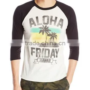 Design for Your Style 2015 High Quality Plain 100%Cotton Custom Men's 3/4 Sleeve T-Shirt Apparel Manufacturer thumbnail-1