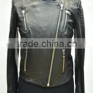 Fashion Latest Design Leather Sheep Leather Jacket thumbnail-2