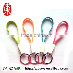 Portable Micro USB Cable Silicone Key Chain Data Line Multi-function Charging Lines Noodles Data Cable thumbnail-1