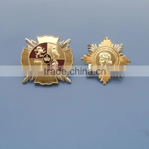 Crown Animal Logo Gold and Silver 3D Insignia Custom Badge thumbnail-1