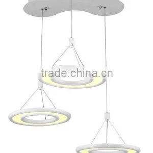Modern Remote Control Crystal Chandelier With Three Rings thumbnail-2