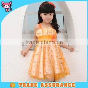 Orange Latest Design Flower Girl Dress Patterns thumbnail-1