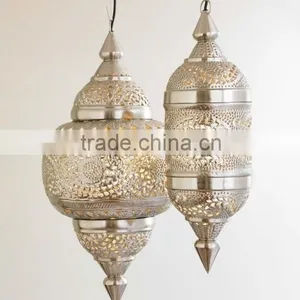 Moroccan Lantern Brass Finish Moroccan Style Hanging Lantern 018 thumbnail-1