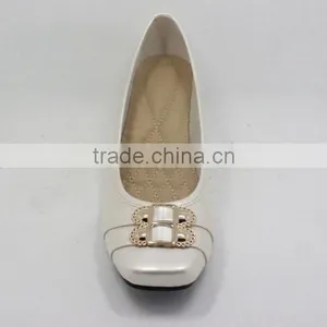 High Quality Silver Mid Heels Wedge Shoes Ladies Fashion Square Toe Shoes thumbnail-2