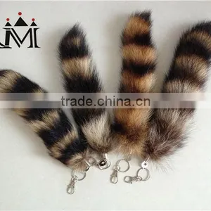 2014 Hot Selling 100% Genuine Raccoon Tails Keychain for Garment Accessories thumbnail-2