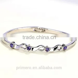 New 18k Rose Gold Filled Twist Clear Austrian Crystal Wrist Bracelet Bangle Jewelry thumbnail-3