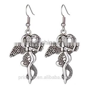 Vintage Silver Animal Dragonfly Elephant Skull Cross Heart Clover Multi-Style Earring thumbnail-5
