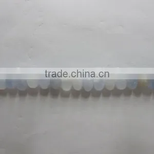 Natural Blue Chacedony Roundel Bead Mineral Gemstone for Jewelry Making thumbnail-1