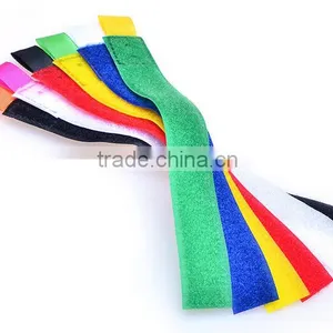 Colorful Adjustable Hook and Loop Wire Cable Tie With Label Tag thumbnail-1