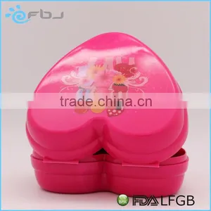 ~Japanese Leakproof Heart Bento Small Lunch Box With Lock With Cutlery thumbnail-2