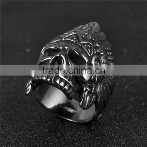2016 Hot 316L High Quality Skull Finger Ring Man thumbnail-4