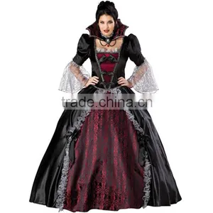 Factory Wholesale Adult Women Queen Of The Vampires Halloween Sexy Fantasy Black Gothic Lolita Dress Cosplay Costume thumbnail-1