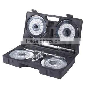 20KGS CAST IRON/CHROME DUMBBELL SET thumbnail-1