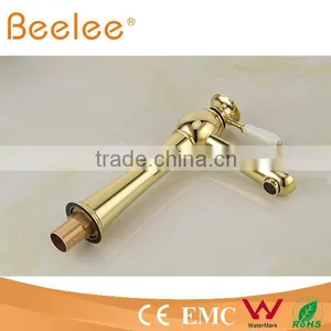 HOT Gold Palted Single Lever Handle Vessel Faucet With Ceramic Lever Handle QL14028HG thumbnail-6
