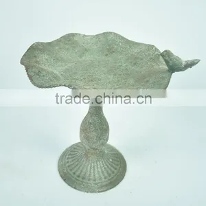 Shabby Old Chic Iron Bird Bath for Garden Outdoor thumbnail-1