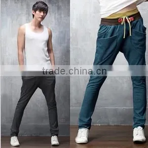 New Stylish Denim Look Blue Ripped Faux Jean Torn Leggings Tights Pants thumbnail-1