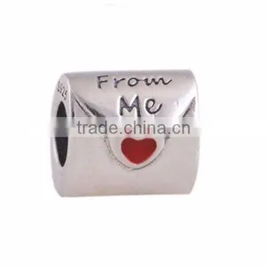 Fashion Jewelry Enamel Heart 925 Sterling Silver European Beads Bag Beads thumbnail-1