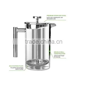 High Quality Stainless Steel French Coffee Press (0.35L,0.5L,0.8L,1.0L,1.5L) thumbnail-4