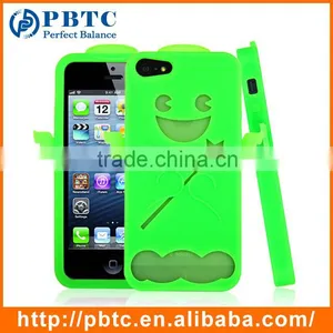 Set Screen Protector And Case For Iphone 5 , Green Angel Cute Little Bush Silicon Case thumbnail-1