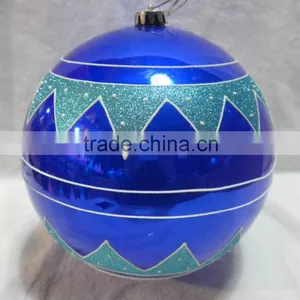 Big Shiny Plastic Ball With Hand Painting In Blue Color thumbnail-1
