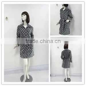 Lovely Bind Lapel Loveing Heart Gray Robe With Two Big Pockets Woman thumbnail-1