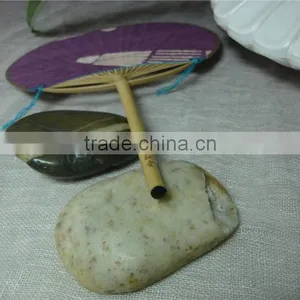 Printed Ramie& Bamboo Round Handmade Fan thumbnail-4