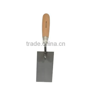 6'' Bricklaying Trowel With Wooden Handle, Carbon Steel Blade Bricklayer Trowel thumbnail-3