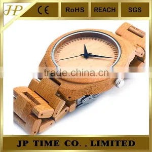 Hot Newest Custom Engraved Japan Analog Quartz Movement Bamboo Wood Watch thumbnail-4