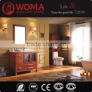 Double Sinks Brown Color Bathroom Cabinet Oak Wood Vanity New Design Bathroom Cabinet No.1005B thumbnail-1