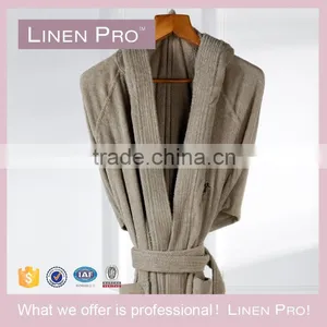 LinenPro 400GSM Terry Cloth Hotel Bathrobe Hooded 100% Cotton Bathrobe for Men thumbnail-1