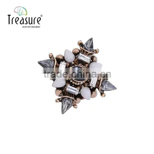 Vintage Jewelry Mix Color Geometric Resin and Rhinestone Brooch Jewelry thumbnail-5
