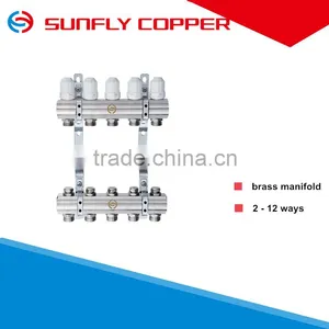 Underfloor Heating System 5-ways Nickle-plating Brass Manifold thumbnail-1