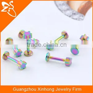 Rainbow Magnetic Body Flat 316l Stainless Steel Lip Piercing Jewelry thumbnail-4