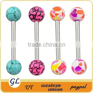 TR01068 Tongue Barbell Colorful Tongue Piercing thumbnail-1
