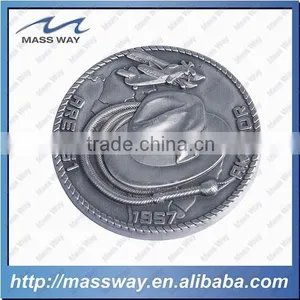 Customized Zinc Alloy Antique Bronze Copper 3D Metal Old Color Coin thumbnail-3